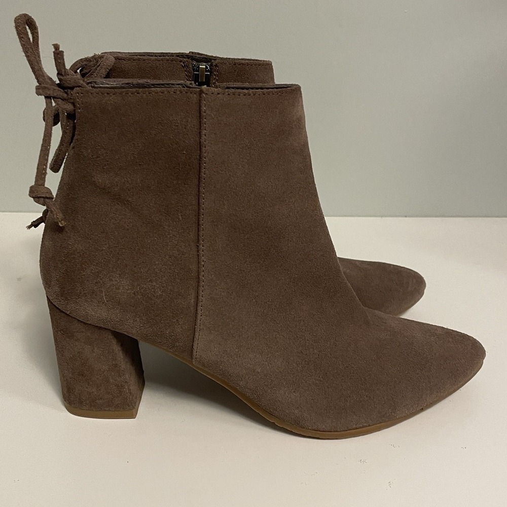 Blondo Womens Boot Size 7 Waterproof Tan Suede Block‎ Heel Zip Up Bootie